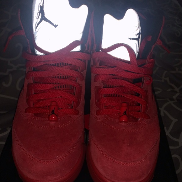 Red Suede 5s - Picture 1 of 3